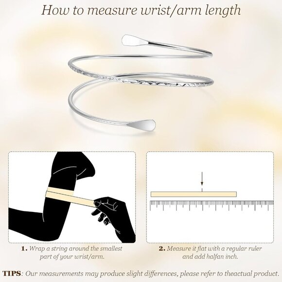 Gold Arm Cuff Set 6 Pcs, Adjustable Open Upper Arm Bangles for Women Stylish - Picture 5 of 6